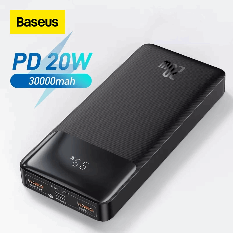 Baseus Portable External Battery Powerbank 30000mAh Mobile Phone Charger-Devices You Love