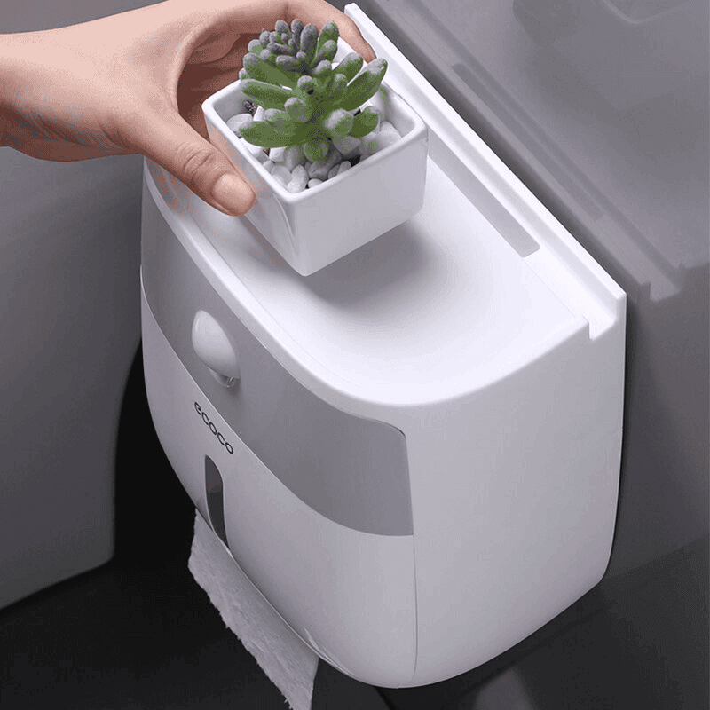 Waterproof Toilet Paper Holder Plastic Paper Towels Holder Wall Mounted Bathroom Shelf Storage Box-Devices You Love