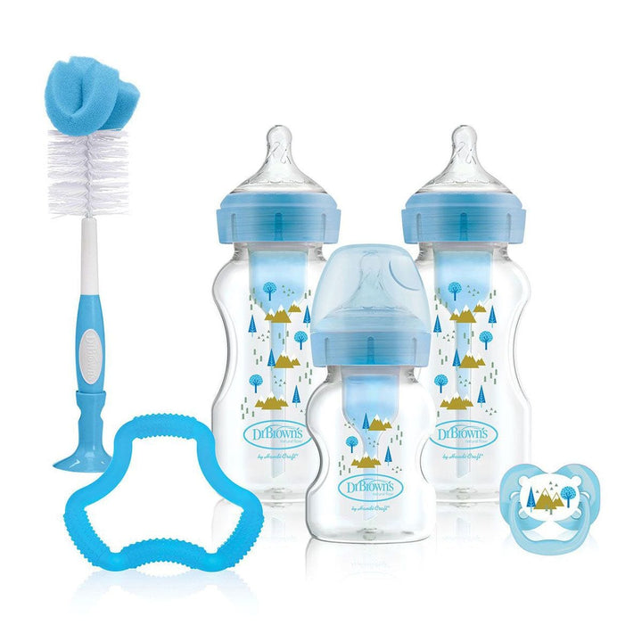 Anti-Colic Baby Bottle Gift Set Options+ - Breast-like Teat, Wind-Reducing, Blue