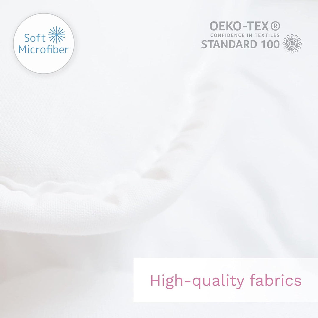 All-Season Microfiber Baby Bedding Set, Cot Duvet and Flat Pillow, Breathable for 2+ Years