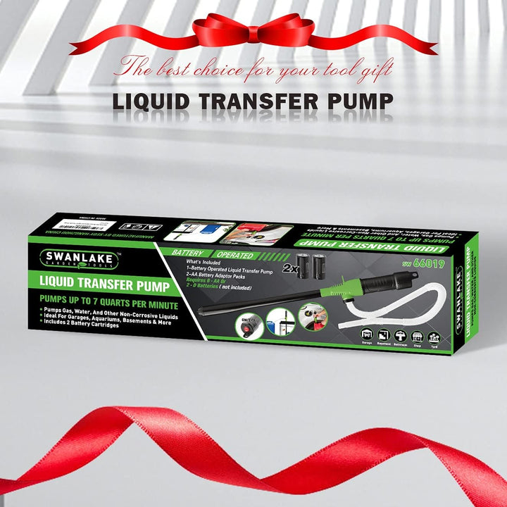 Battery-Powered Liquid Transfer Pump, 2.2 GPM, Safe For Gas, Water, Oil, Non-Corrosive Liquids