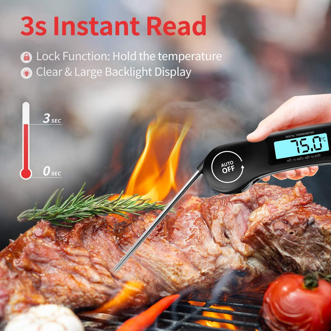 DOQAUS Instant Read Digital Meat Thermometer with Backlight, Ultra Fast, Auto On/Off Feature