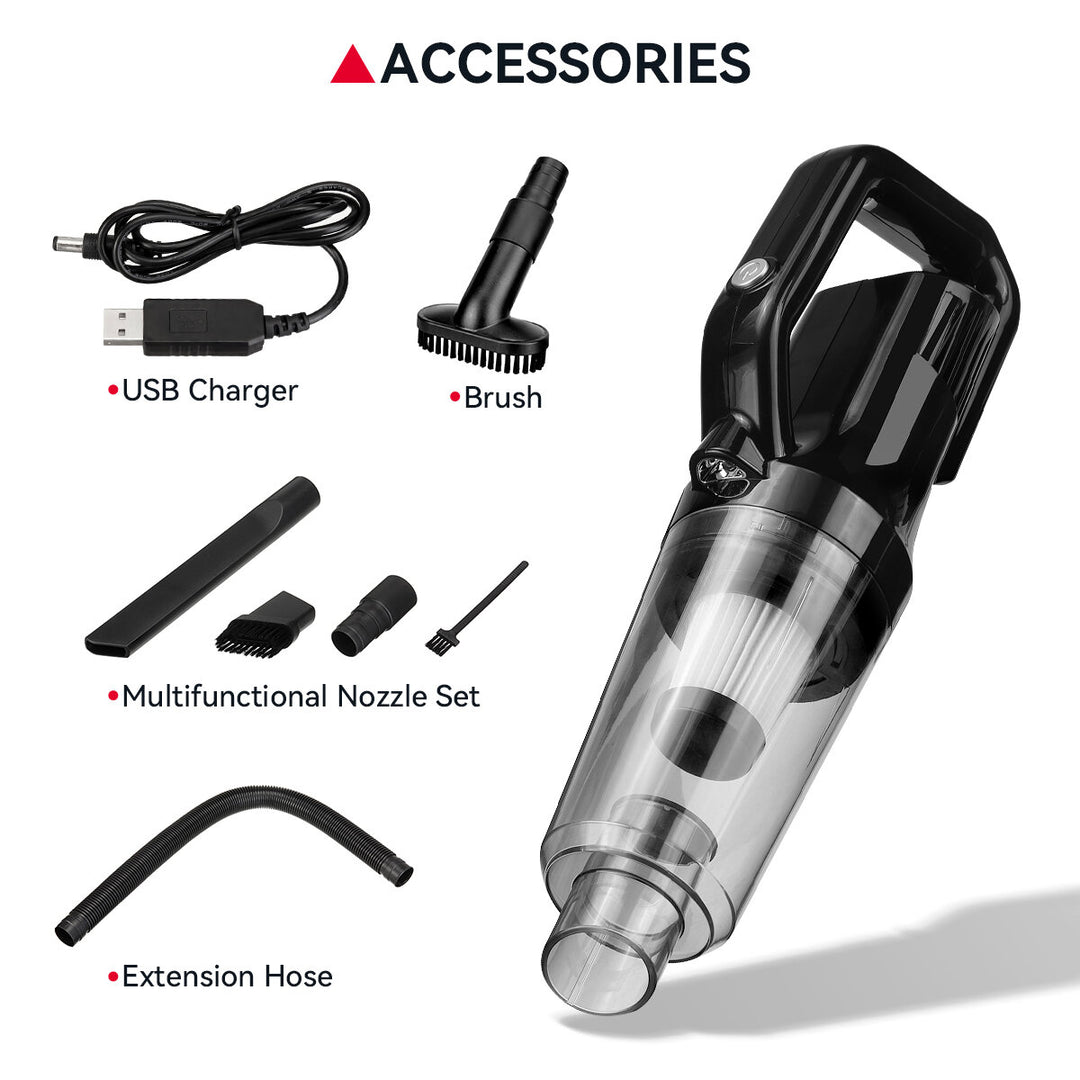 8000PA Wireless Handheld Vacuum Cleaner, LED, Dual-Charge, Wet Dry, Compact Design, with HEPA Filter & Accessory Kit