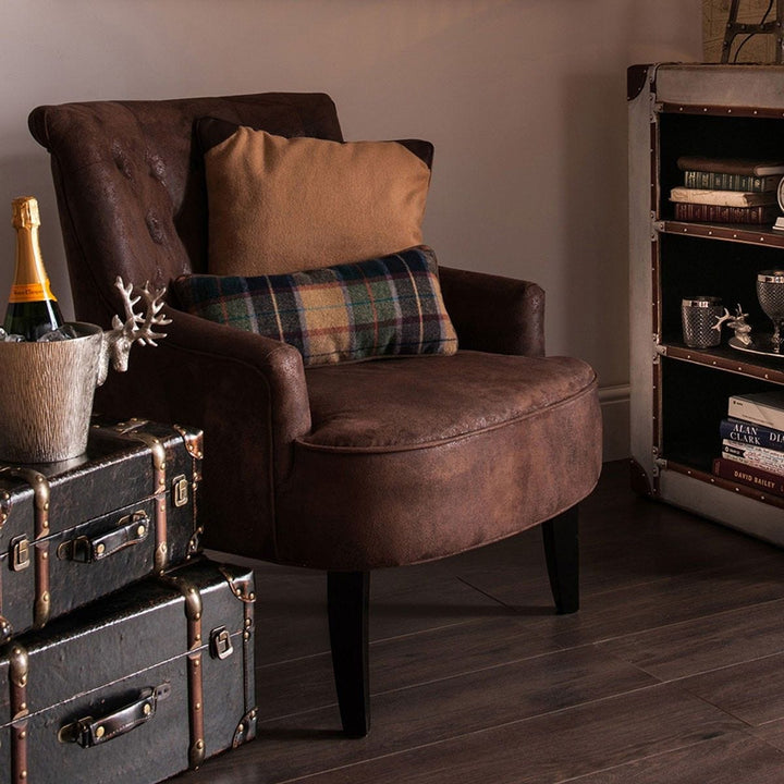 Chic Beige Premier Housewares Cushion, Leather Effect, Soft Acrylic/Polyester, 45x45cm